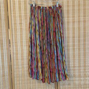 New Directions Womens M Maxi Skirt Striped Lagenlook Arty Boho Whimsical Flowy